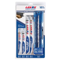 Lenox 6 and 9 in. Bi-Metal Reciprocating Saw Blade Set Multi TPI 12 pk