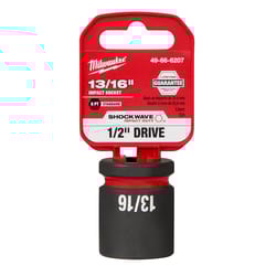Milwaukee Shockwave 13/16 in. X 1/2 in. drive SAE 6 Point Standard Deep Socket 1 pc