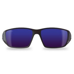 Edge Eyewear Kazbek Polarized Wraparound Safety Glasses Blue Mirror Lens Black Frame 1 pc