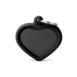 MyFamily Hushtag Black Heart Aluminum Dog Pet Tags Medium