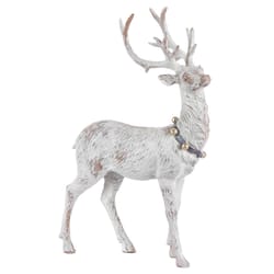 Gerson White Standing Holiday Deer Figurine 11.61 in.