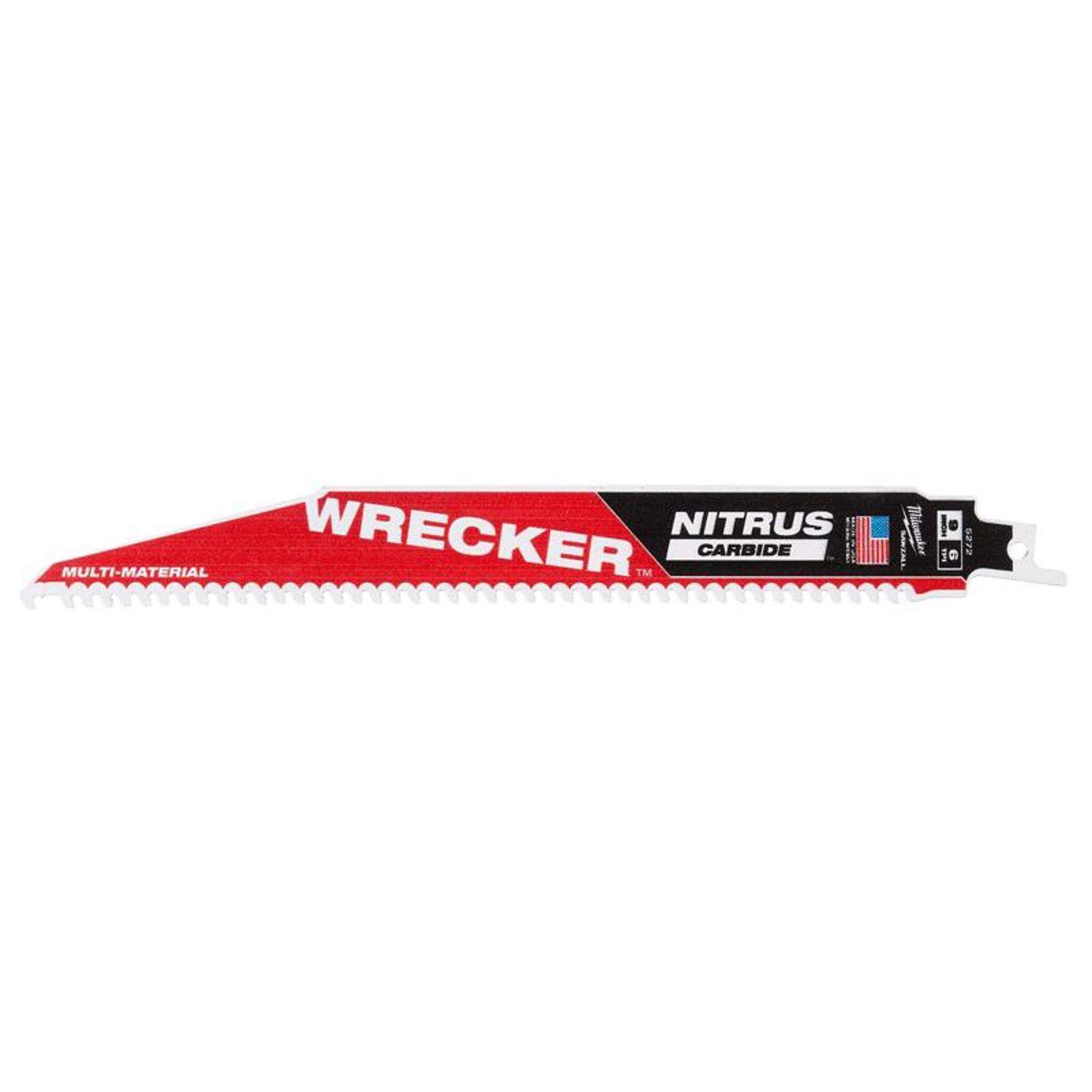 Milwaukee Wrecker 9 in. Nitrus Carbide Sawzall Reciprocating Saw Blade