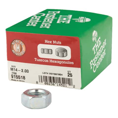 Hillman M14-2.00 mm Zinc-Plated Steel Metric Hex Nut 25 pk Hillman M14-2.00 mm Zinc-Plated Steel Metric Hex Nut 25 pk