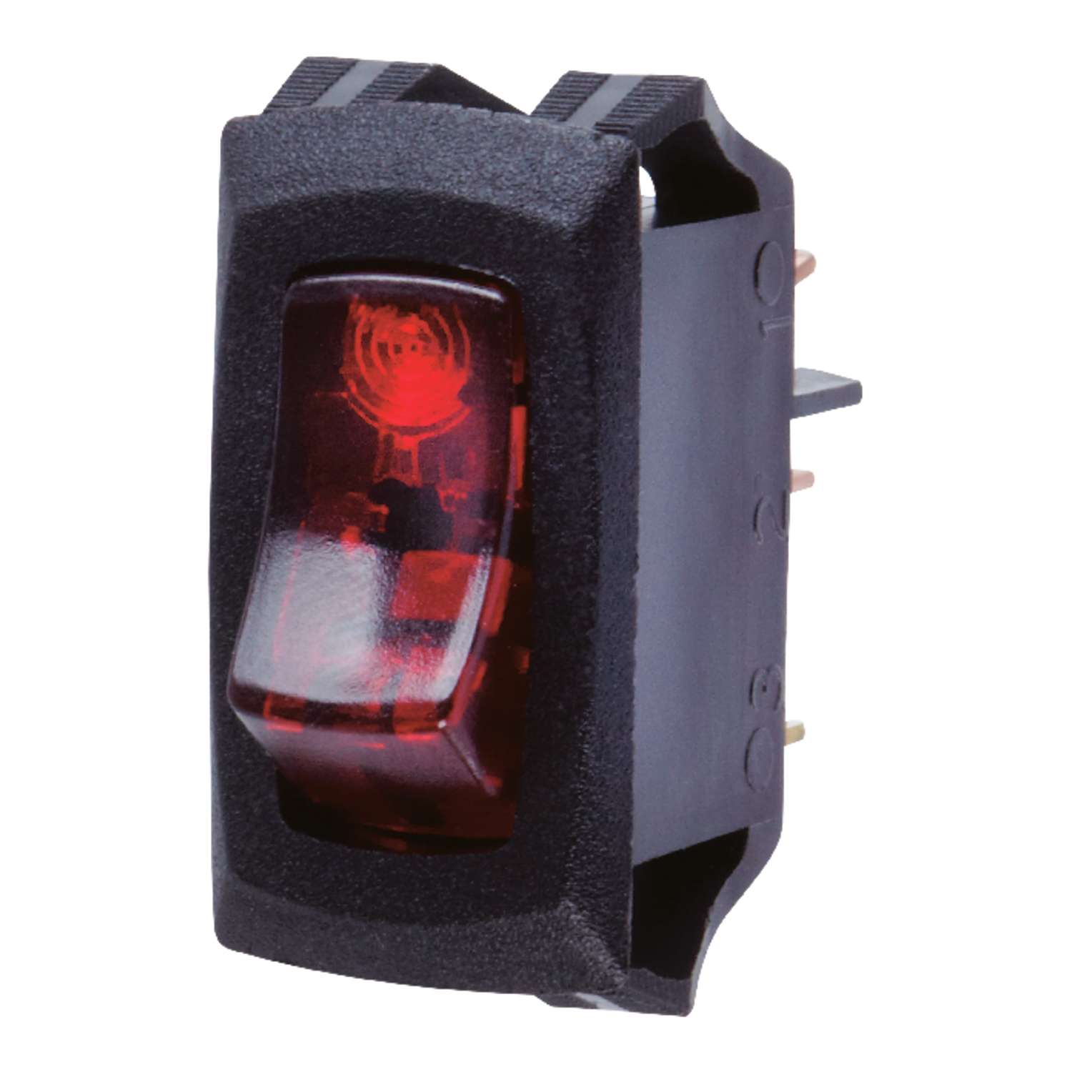Jandorf 16 amps Single Pole Rocker Appliance Switch Black/Red 1 pk