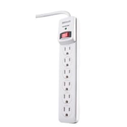 Southwire Woods 3 ft. L 6 outlets Surge Protector Gray 900 J