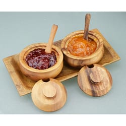 Pacific Merchants Natural Acacia Wood Condiment Bowl 1 pk