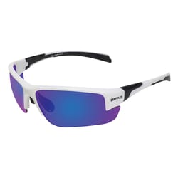 Hercules 7 Semi Rimless Safety Sunglasses Blue Mirror Lens White Frame 1 pc