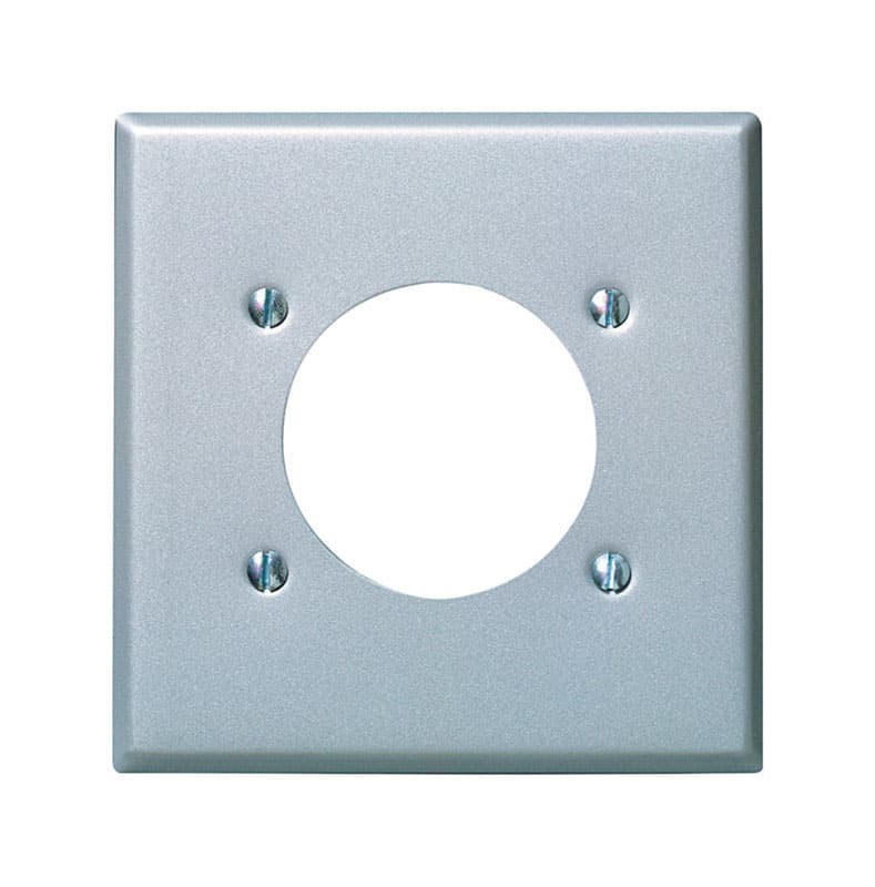 04934-000 Leviton 2 gang Steel Outlet Wall Plate 1 pk sku 04934-000