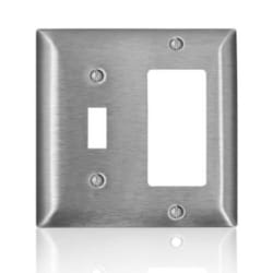 Leviton C-series Satin 2 gang Stainless Steel Decorator/Toggle Wall Plate 1 pk