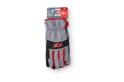 Ace Men's Indoor/Outdoor Utility Work Gloves Black and Gray L 2 pair
