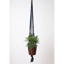 Primitive Planters Navy Blue Macrame 36 in. H Plant Hanger 1 pk