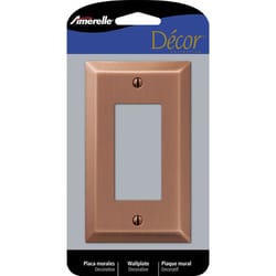 Amerelle Century Antique Copper 1 gang Stamped Steel Decorator Wall Plate 1 pk