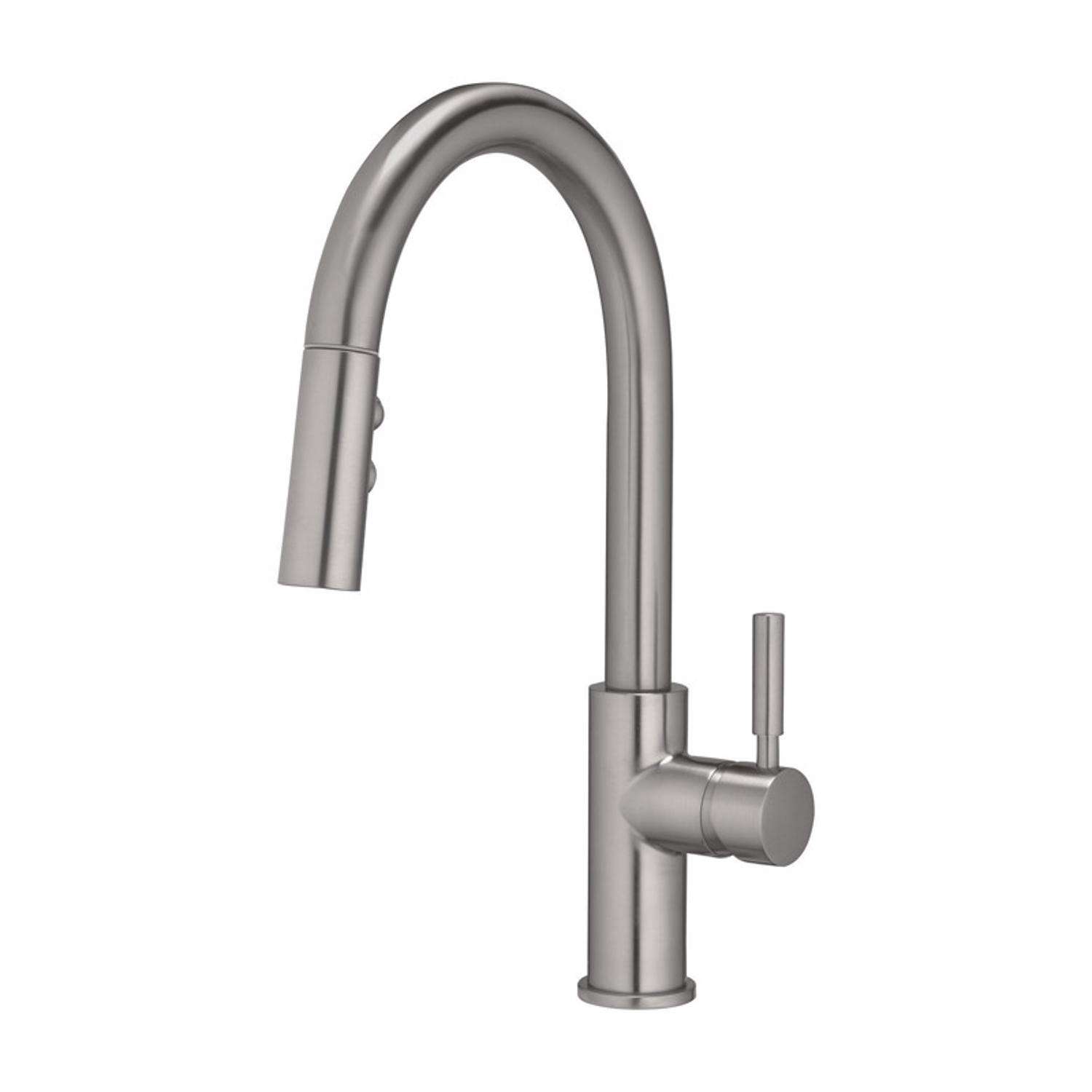 OakBrook Vela One Handle Brushed Nickel PullDown Kitchen Faucet Ace