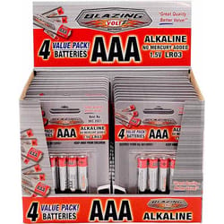 Blazing Voltz AAA Alkaline Batteries 4 pk Carded