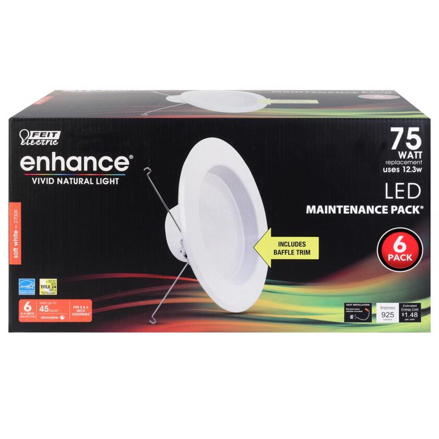 5-6 in. 10.2W (75W Replacement) Bright White (3000K) Dimmable LED Rece