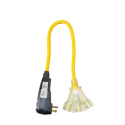 Coleman Cable Yellow Jacket Indoor 2 ft. L Yellow Triple Outlet Cord 12/3 SJTW