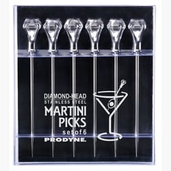 Prodyne Diamond Head Clear Acrylic Martini Picks