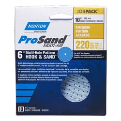 Norton ProSand 6 in. Ceramic Alumina Hook and Loop A975 Sanding Disc 220 Grit Very Fine 10 pk