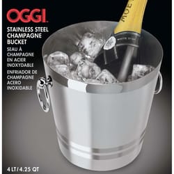 OGGI 4.25 qt Silver Stainless Steel Champagne Bucket