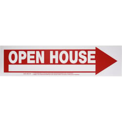 HILLMAN English White Open House Sign 6 in. H X 24 in. W