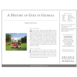 Arcadia Publishing A History of Golf in Georgia History Book