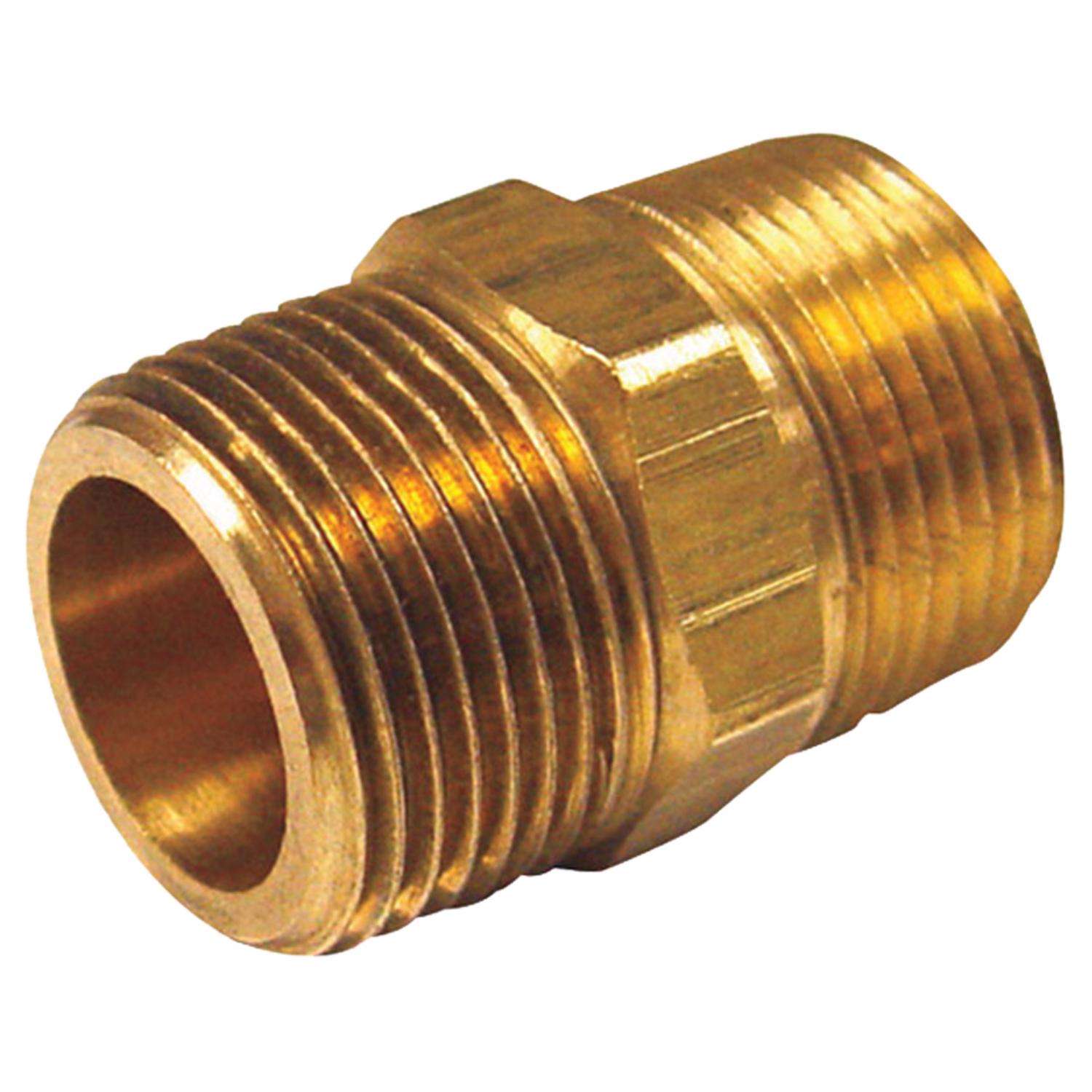 1/4 in. MPT X 1/8 in. D MPT Brass Reducing Hex Nipple - Ace Hardware