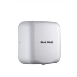 Alpine Industries Hemlock White Plastic/Stainless Steel Air Towel Hand Dryer