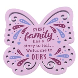 Reflective Words Family 4 in. H X 0.25 in. W X 4 in. L Multicolored Wood Sentimental Hangers
