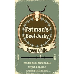 Fatmans Beef Jerky Green Chile Beef Jerky 2 oz Packet