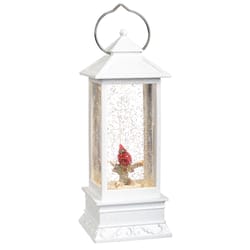 Roman Holiday LED Multicolored Lantern with Cardinal Swirl Table Decor 11 in.