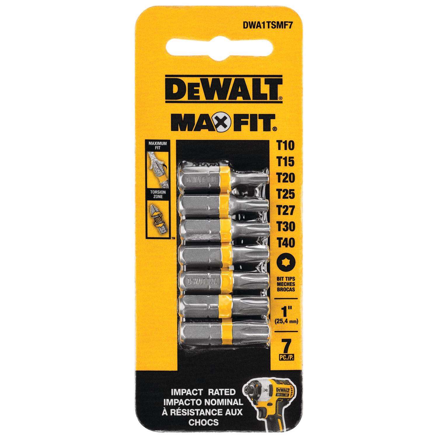 DeWalt Max Fit Torx 1 in. L Screwdriver Bit Set Steel 7 pk Ace Hardware