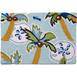 Jellybean 20 in. W X 30 in. L Multi-Color Tropical Palms and Sand Dollars Polyester Accent Rug