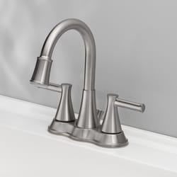 OakBrook Brushed Nickel Doria Two-Handle Bathroom Sink Faucet 4 in.