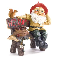 Summerfield Terrace Multi-color Polyresin 14 in. H Garden Gnome Welcome Outdoor Decoration