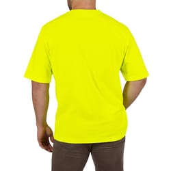 Milwaukee L Short Sleeve Men's Round Neck Yellow Heavy Duty Pocket Tee Shirt