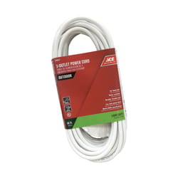 Ace Outdoor 50 ft. L White Triple Outlet Cord 16/3 SJTW