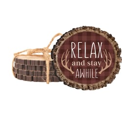 P Graham Dunn 4.25 in. H X 4 in. L Multicolored Wood Barky Coaster