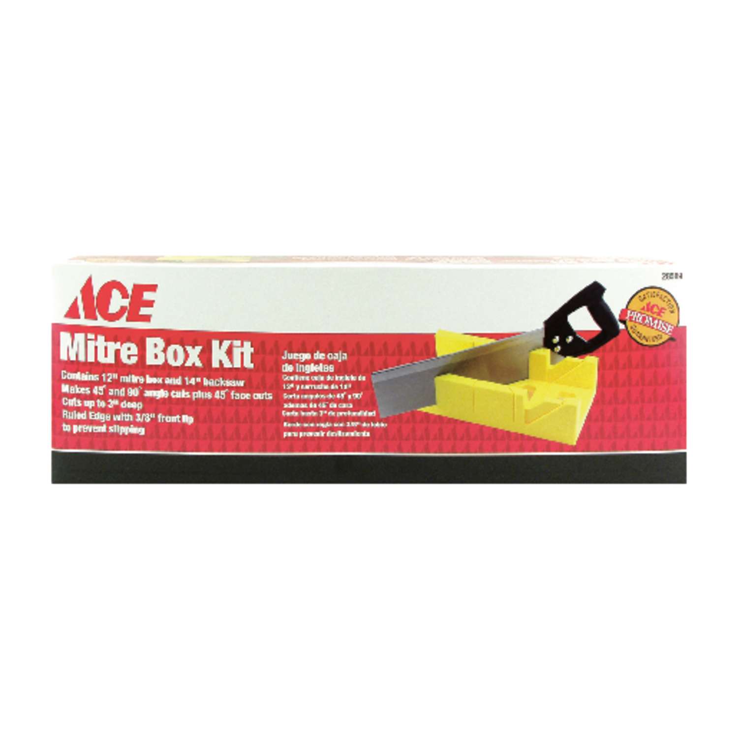 Ace 12 in. L x 4 in. W Plastic Mitre Box with Back Saw Yellow 1 pc