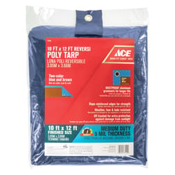 Ace 10 ft. W X 12 ft. L Medium Duty Polyethylene Tarp Blue/Brown