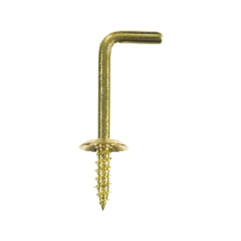 Ace Small Polished Brass Green Brass 1.5 in. L Shoulder Hook 8 lb 4 pk -  Ace Hardware