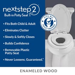 Mayfair by Bemis NextStep2 Slow Close Elongated White Enameled Wood Toilet Seat