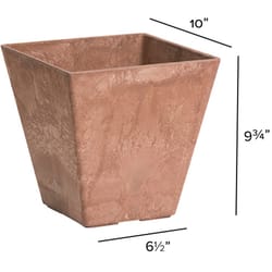 Novelty ArtStone 10 in. H X 9.81 in. W X 9.81 in. D Resin Ella Planter Rust