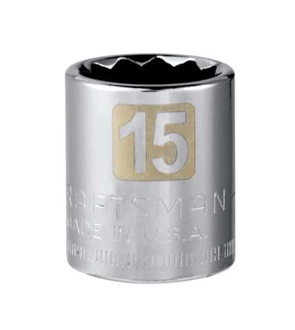Craftsman 15 mm Metric 12 Point Standard Socket, 3/8 in. Drive