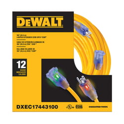 DeWalt Outdoor 100 ft. L Yellow Extension Cord 12/3