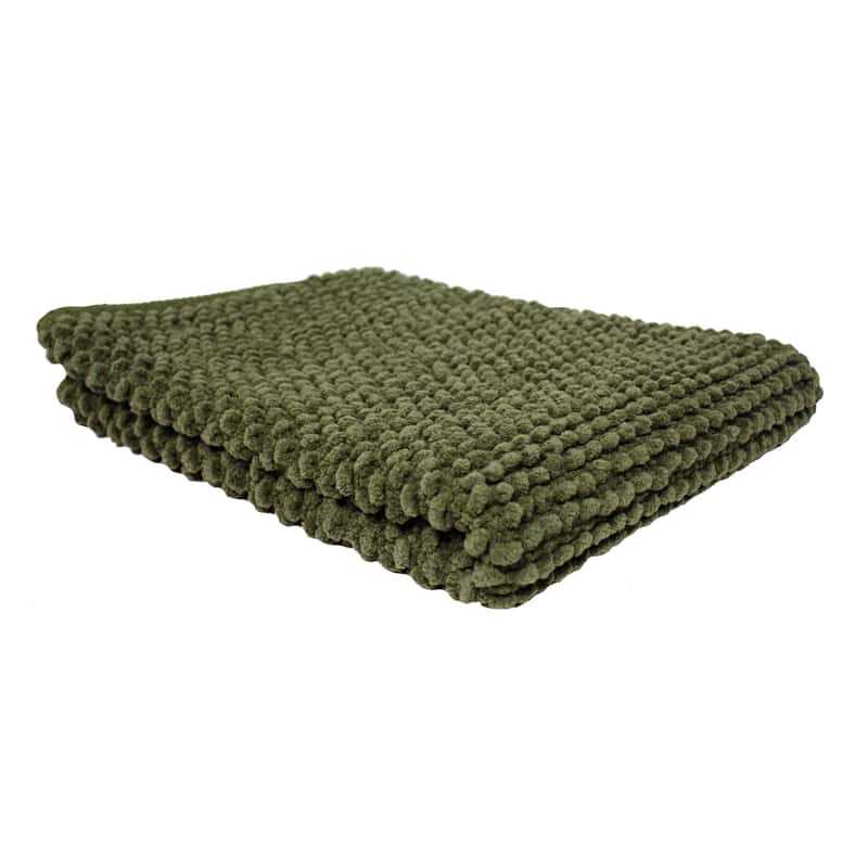 J & M Home Fashions 30 in. L X 22 in. W Olive Green Cotton Bath Rug Latex Free Ace Hardware