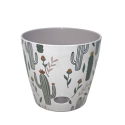 Bamboo Blooms 6.5 in. H X 7 in. D Bamboo Cactus Flower Pot Multicolored