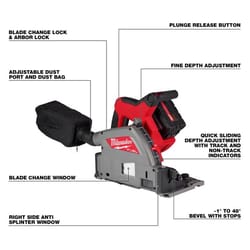 Milwaukee M18 FUEL M18 6 amps 6-1/2 in. Cordless Brushless Plunge Track Saw Kit (Battery & Charger)