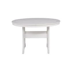 Signature Design by Ashley Crescent Luxe White Round HDPE Contemporary Dining Table