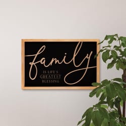 P. Graham Dunn Family Is Life's Greatest Blessing 15.75 in. H X 2 in. W X 24.25 in. L Black Wood Wal