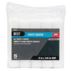 Ace Best Woven Fabric 6 in. W X 3/8 in. Mini Paint Roller Cover 5 pk